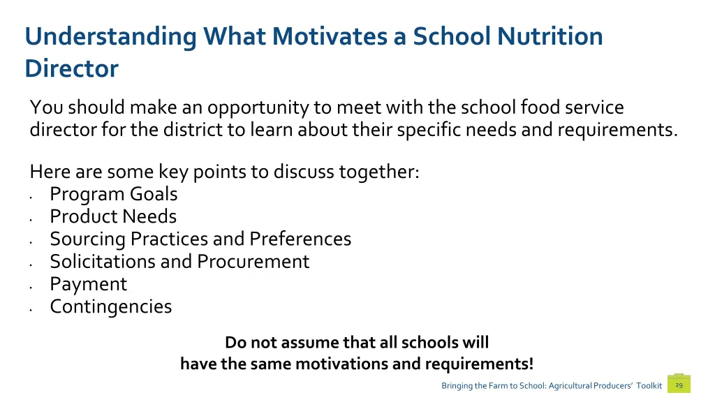 understanding what motivates a school nutrition