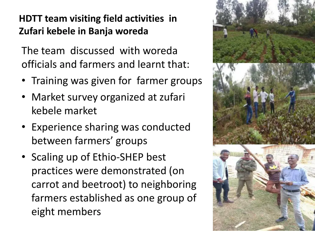 hdtt team visiting field activities in zufari