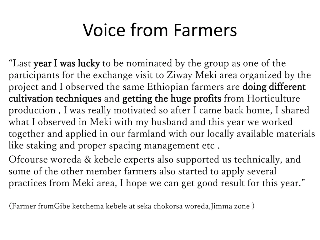 voice from farmers