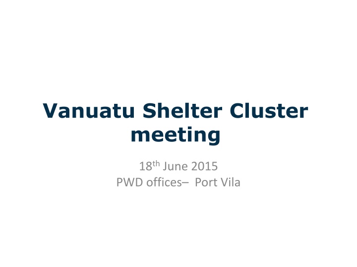 vanuatu shelter cluster meeting