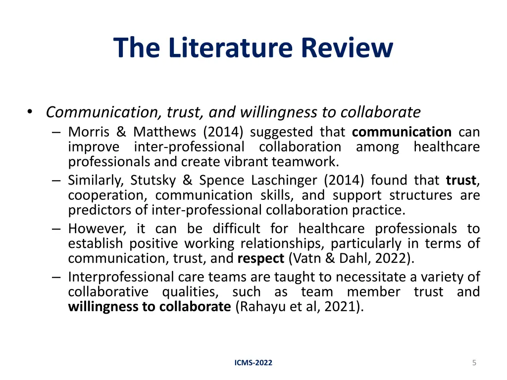 the literature review