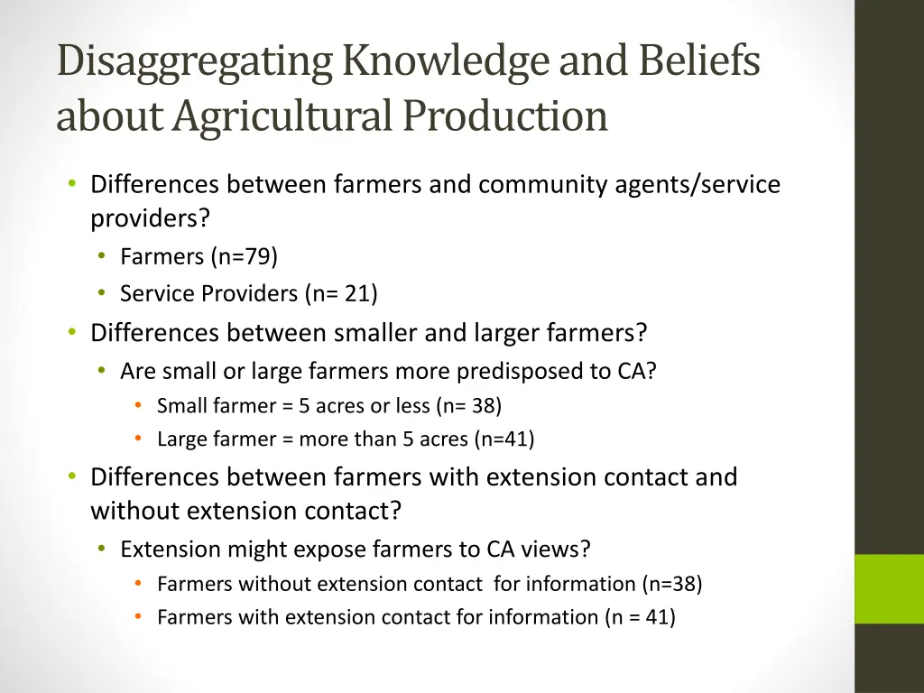 disaggregating knowledge and beliefs about