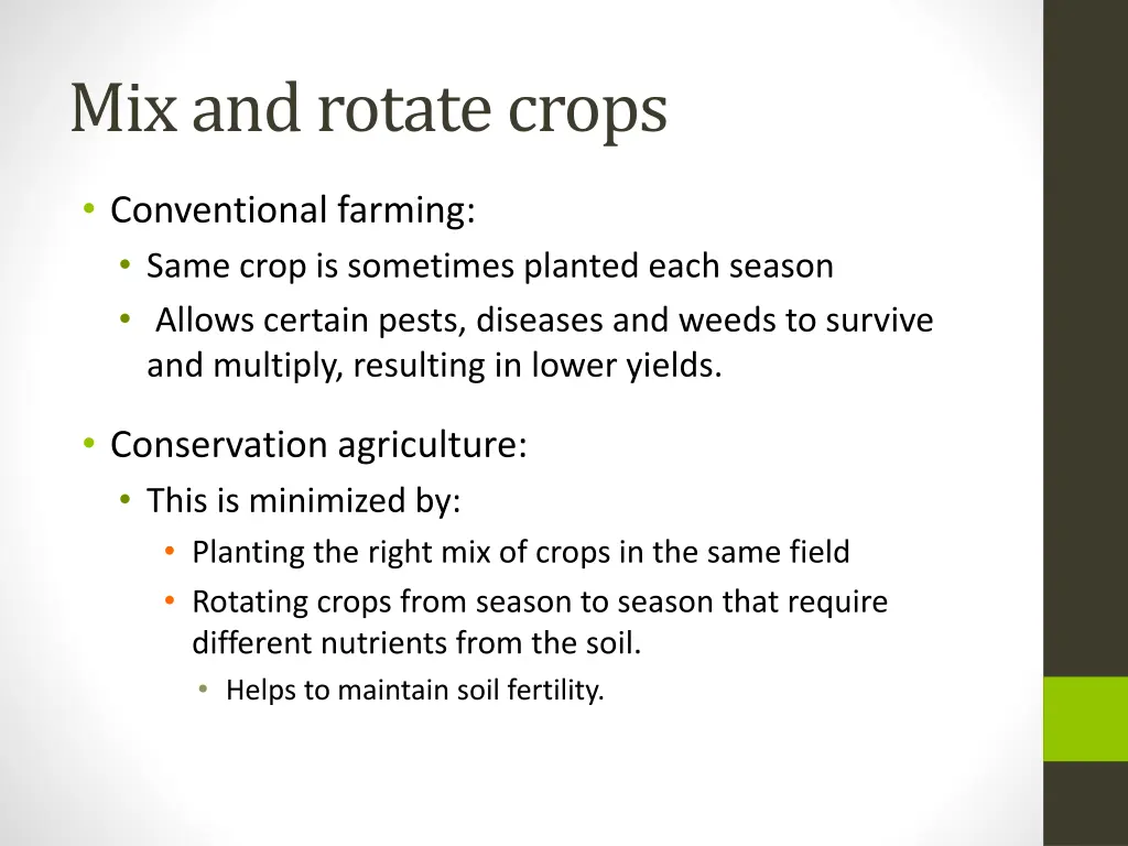 mix and rotate crops