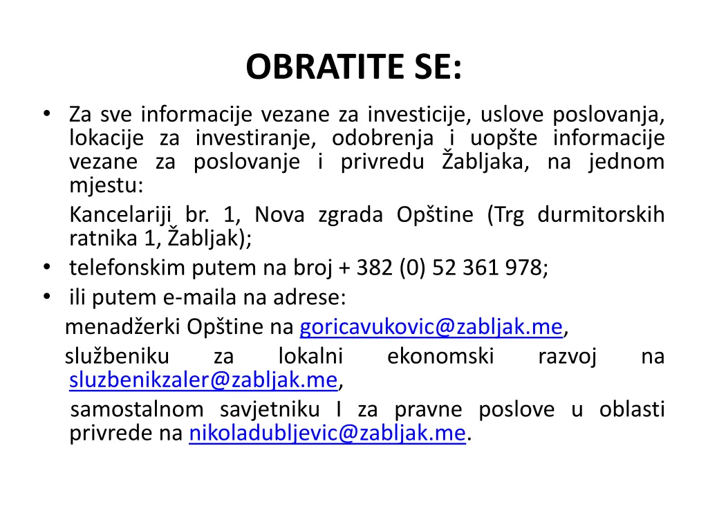 obratite se