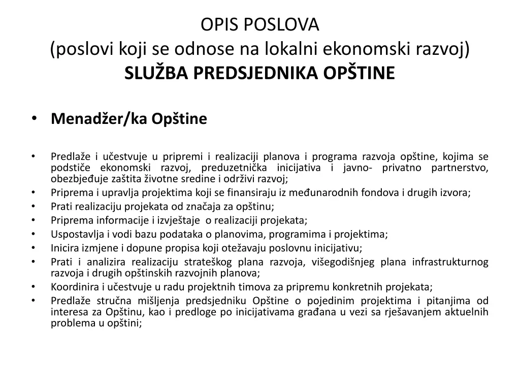 opis poslova