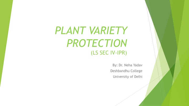 plant variety protection ls sec iv ipr