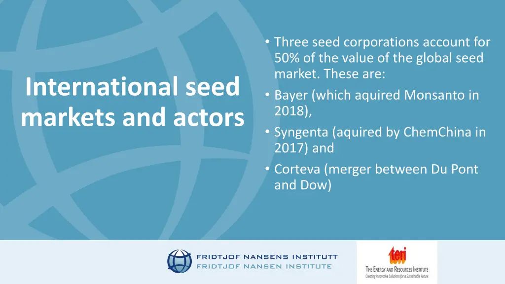 three seed corporations account