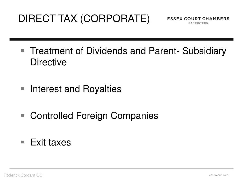 direct tax corporate