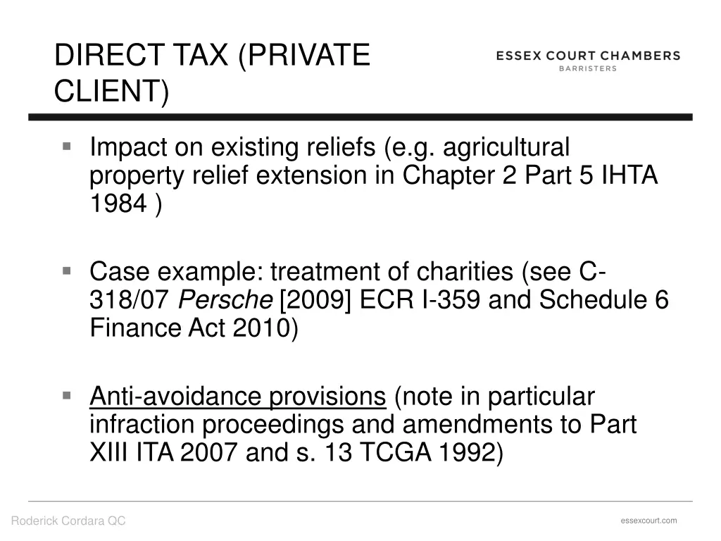 direct tax private client