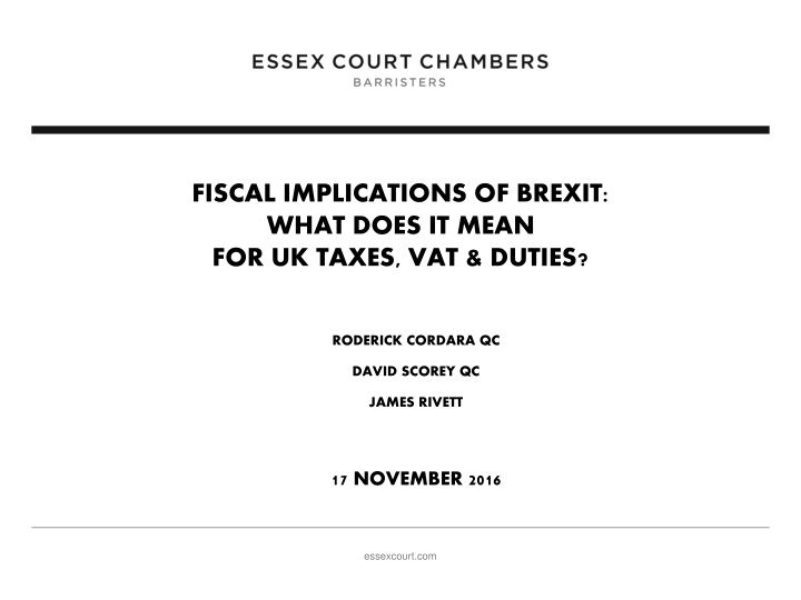 fiscal implications of brexit what does it mean