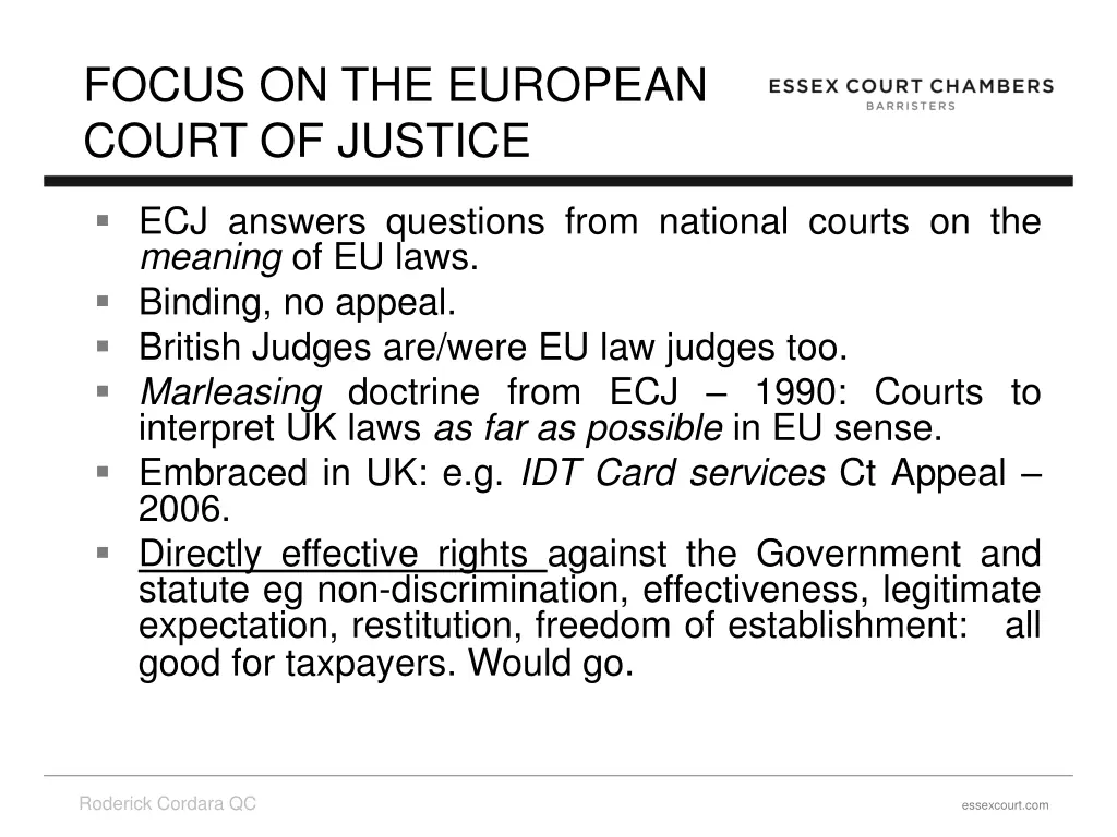 focus on the european court of justice