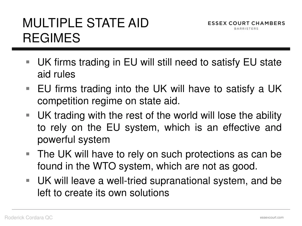 multiple state aid regimes