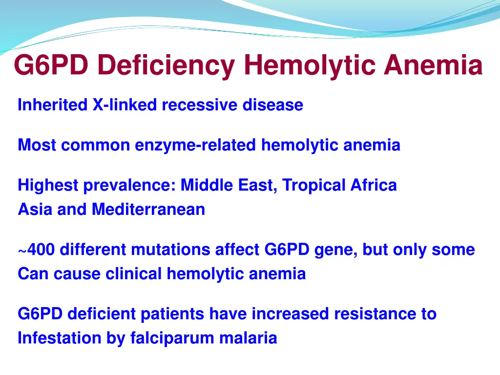 g6pd deficiency hemolytic anemia