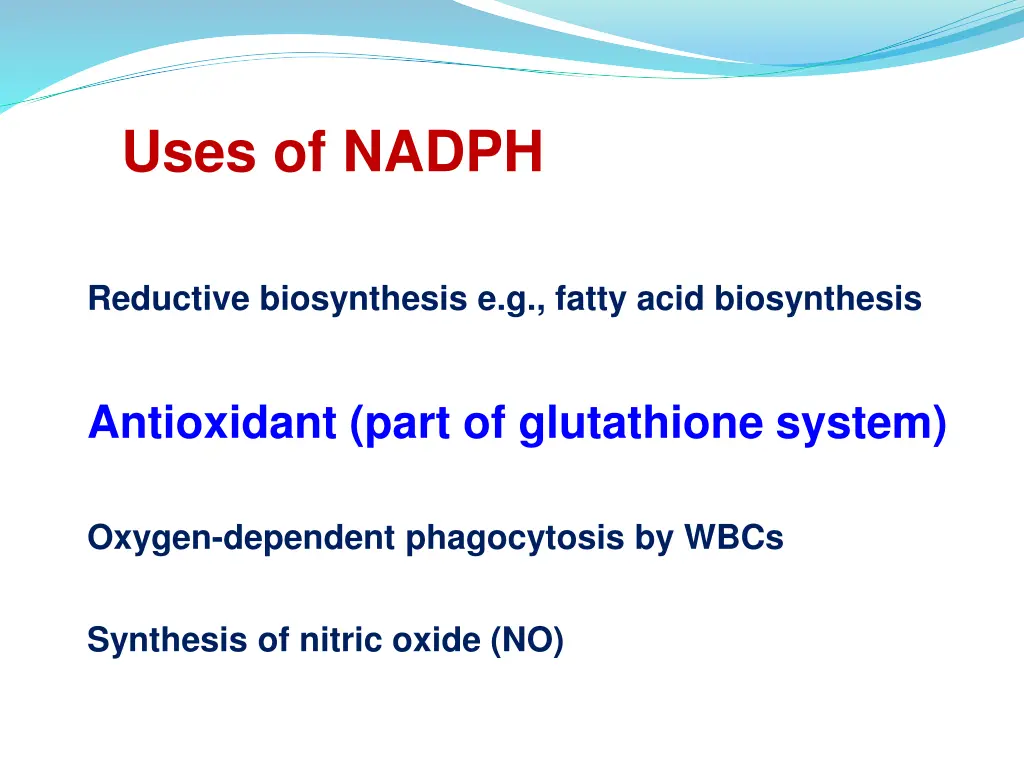 uses of nadph