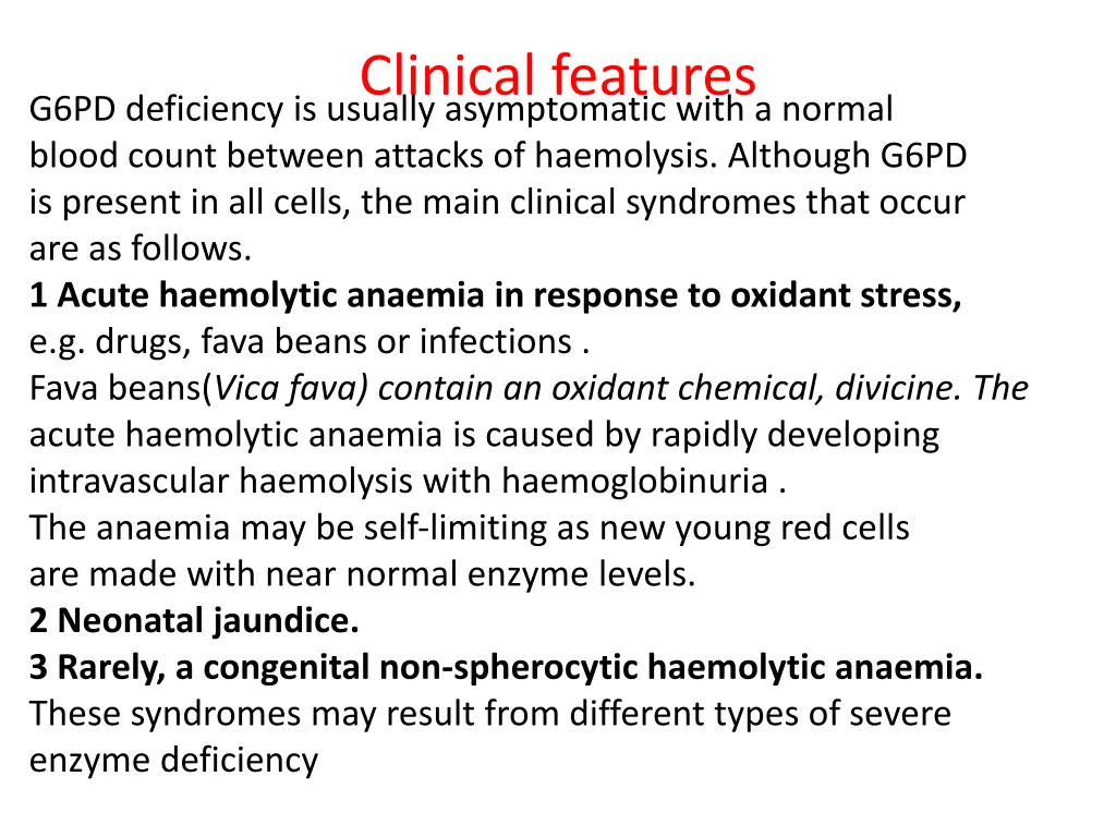 clinical features 1