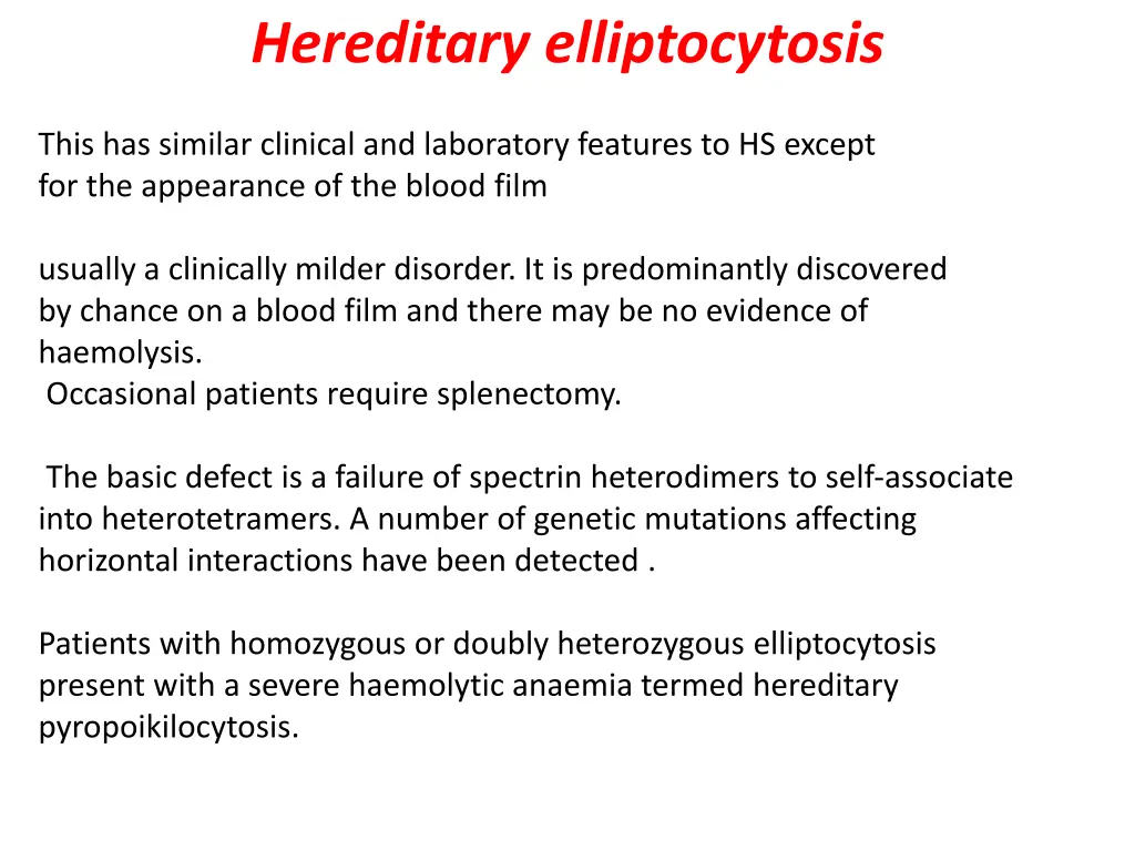 hereditary elliptocytosis