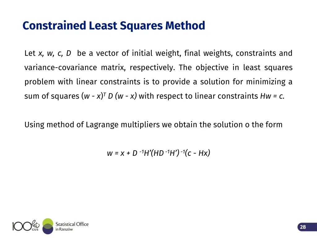 constrained least squares method