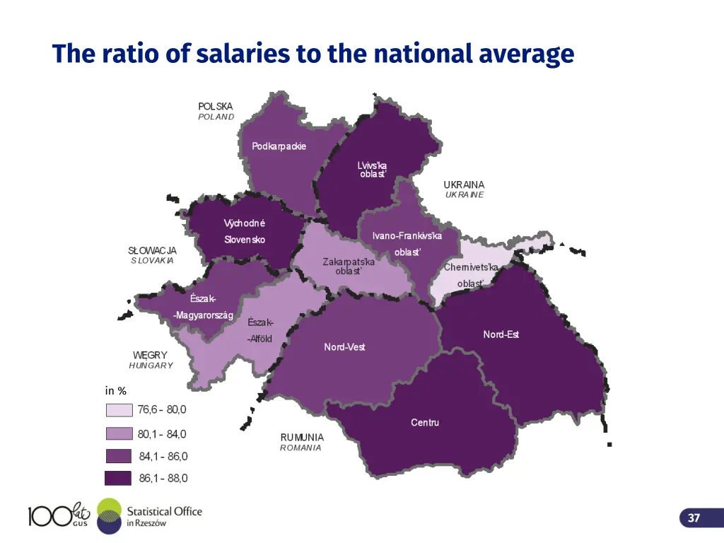 the ratio of salaries to the national average