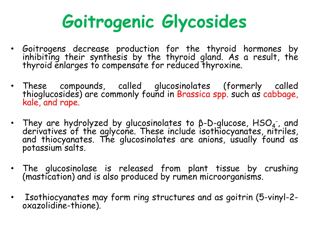 goitrogenic glycosides