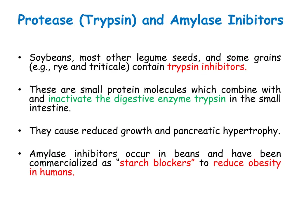 protease trypsin and amylase inibitors