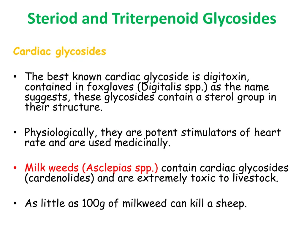 steriod and triterpenoid glycosides