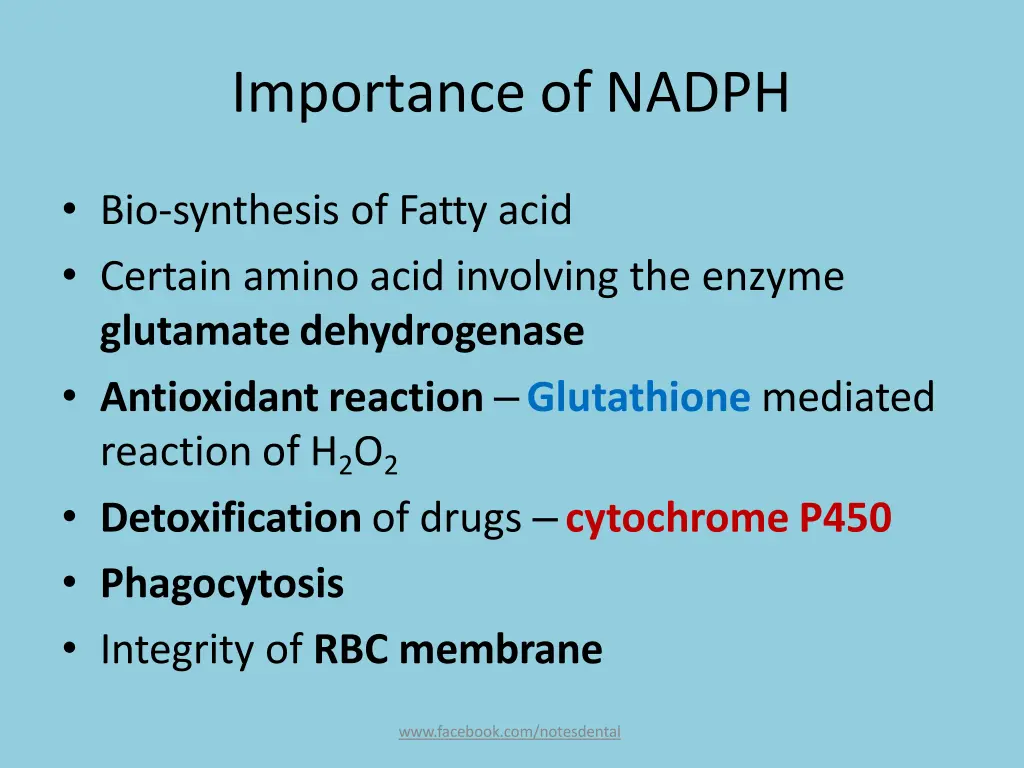 importance of nadph