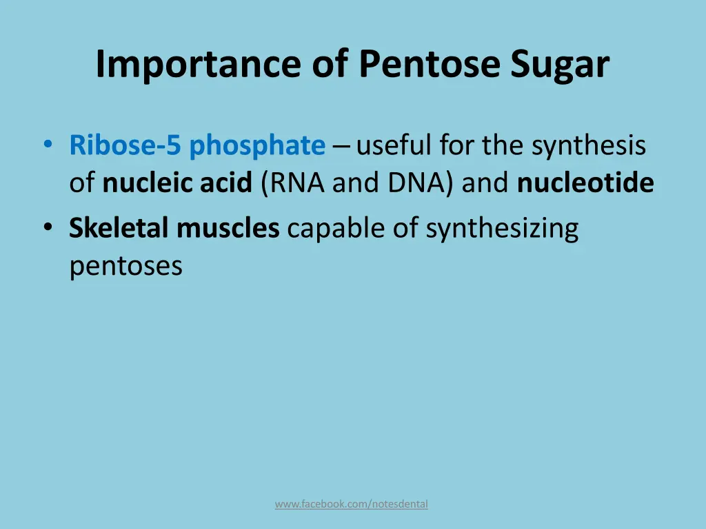 importance of pentose sugar