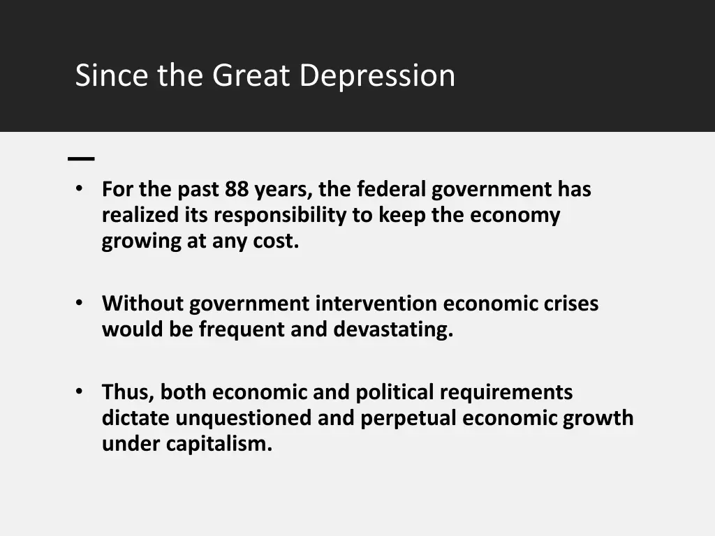 since the great depression