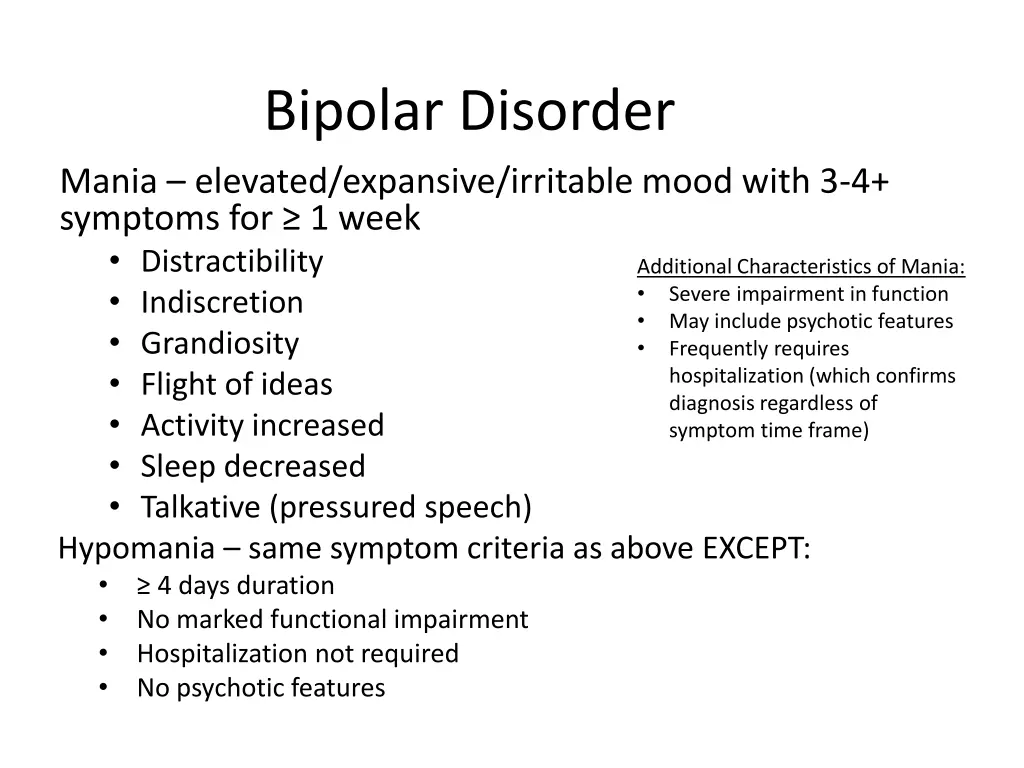 bipolar disorder mania elevated expansive