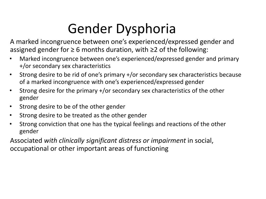 gender dysphoria