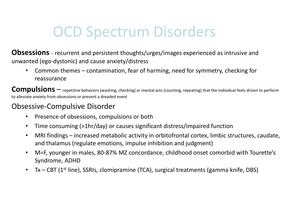 ocd spectrum disorders