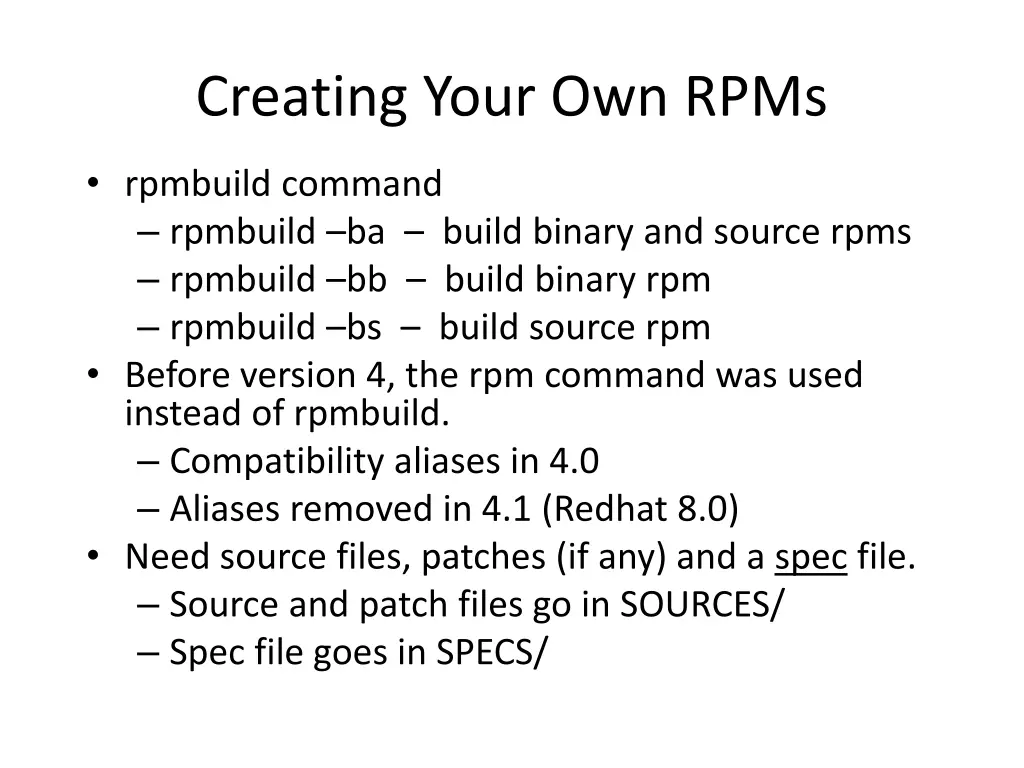 creating your own rpms