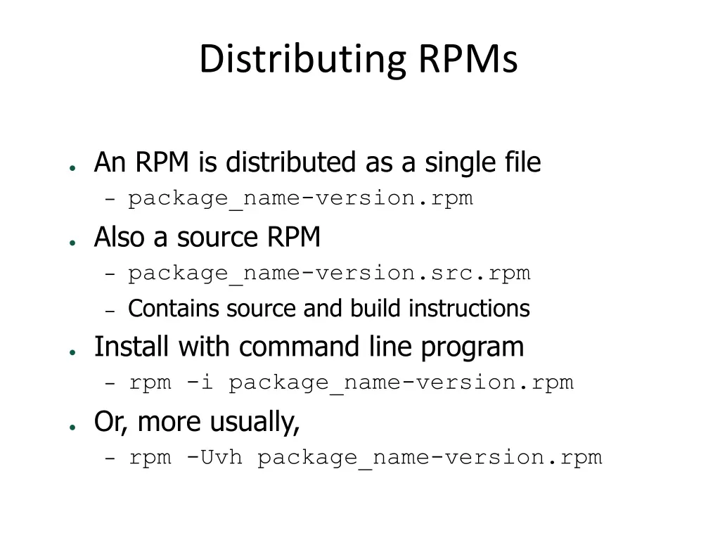 distributing rpms