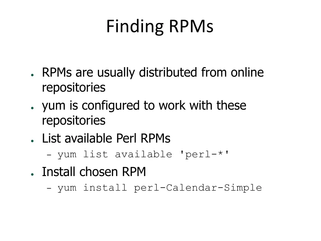 finding rpms