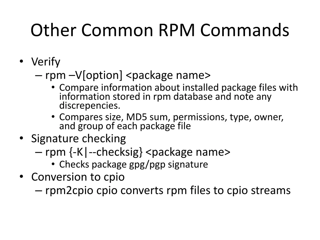 other common rpm commands 1