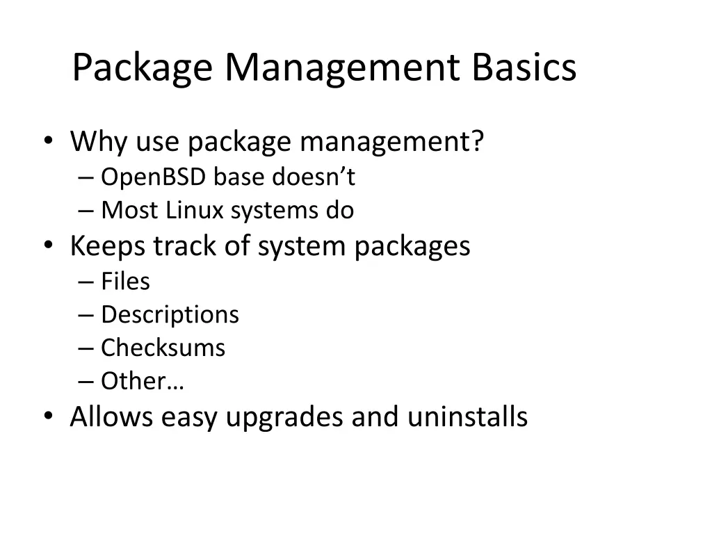 package management basics