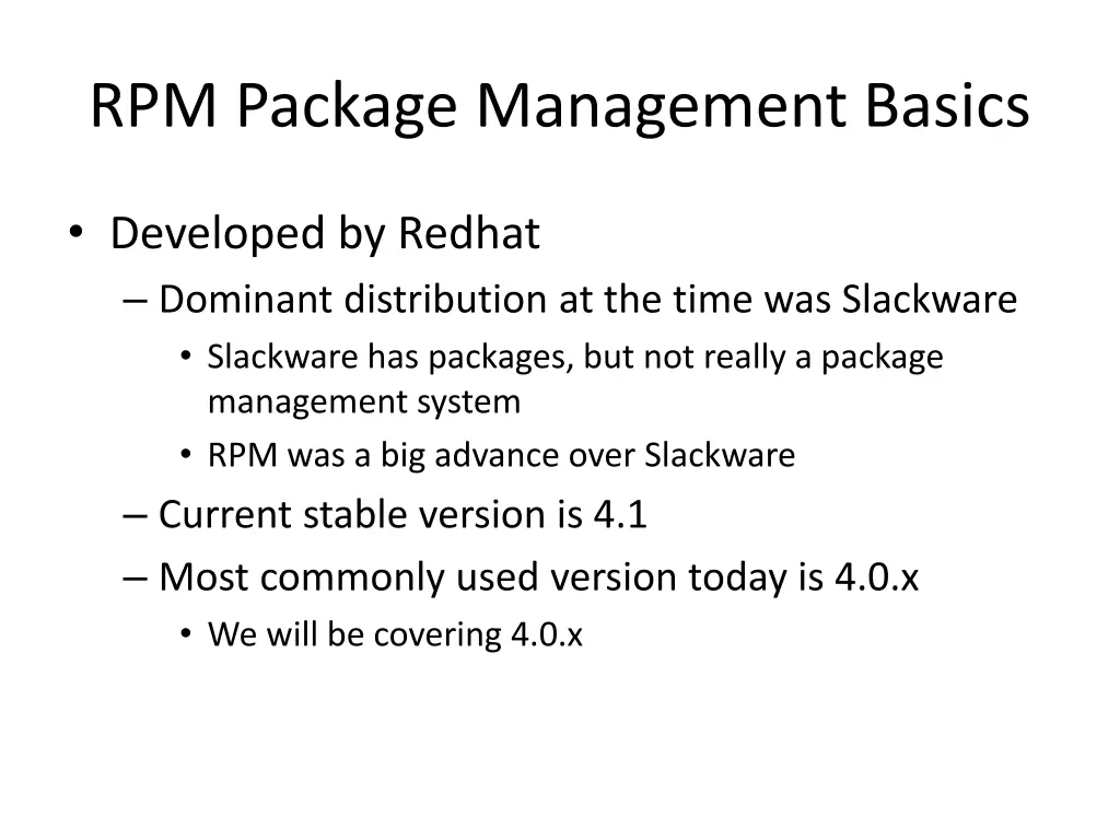 rpm package management basics