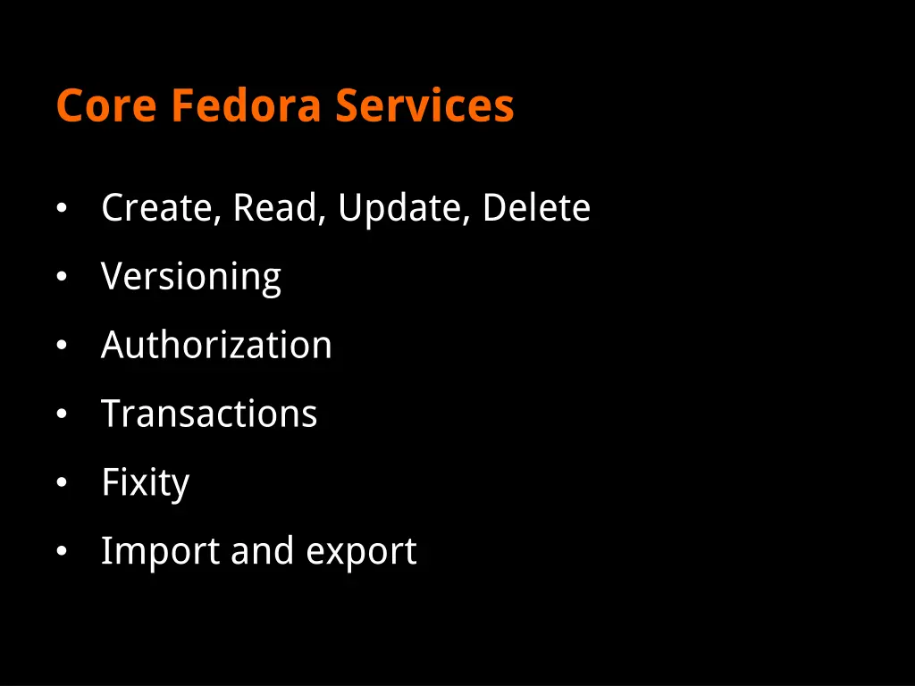 core fedora services