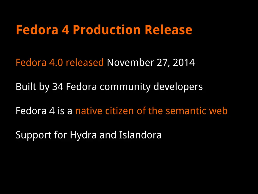 fedora 4 production release