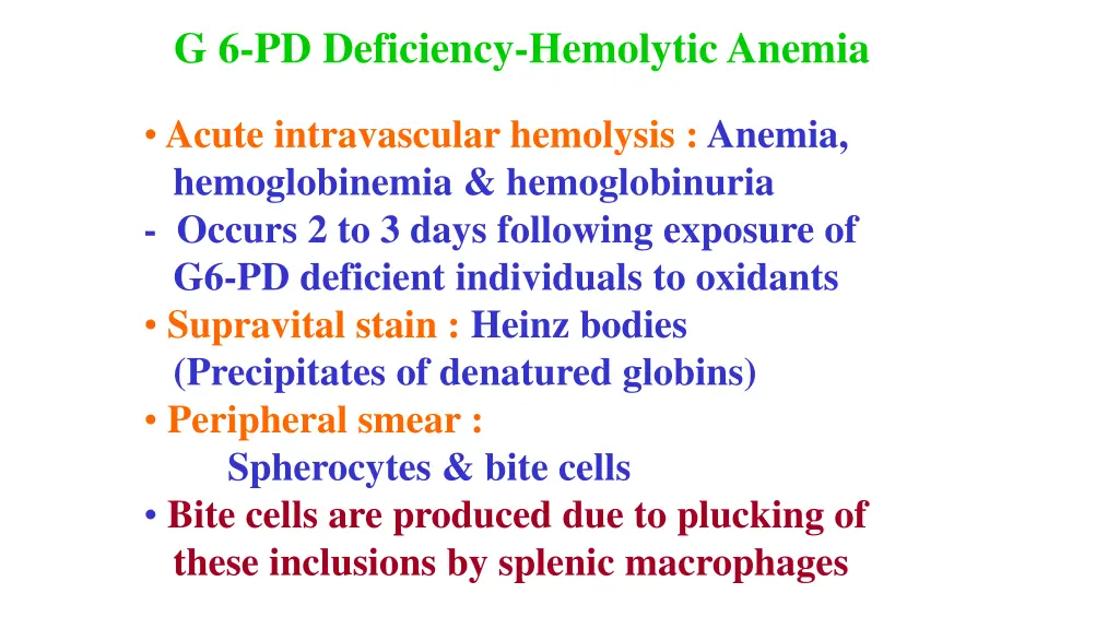 g 6 pd deficiency hemolytic anemia