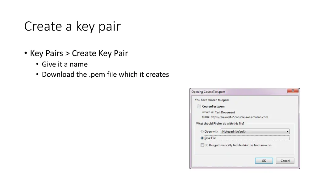 create a key pair