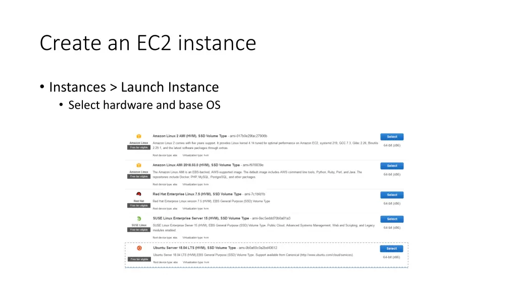 create an ec2 instance