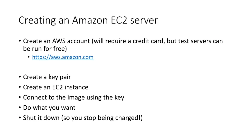 creating an amazon ec2 server