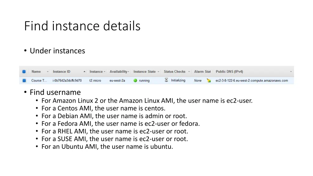 find instance details