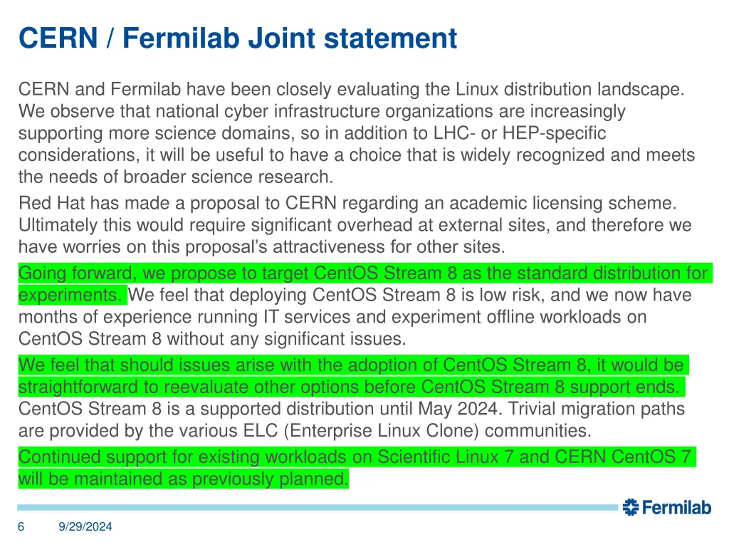 cern fermilab joint statement