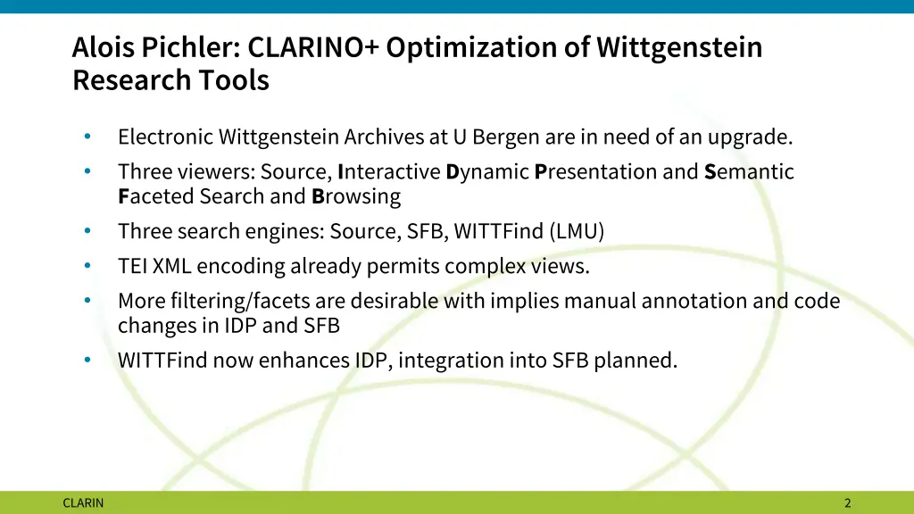 alois pichler clarino optimization