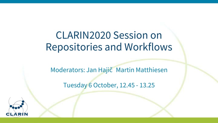 clarin2020 session on repositories and workflows