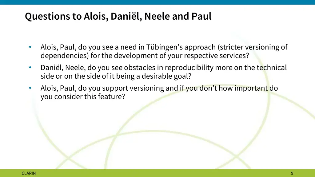 questions to alois dani l neele and paul