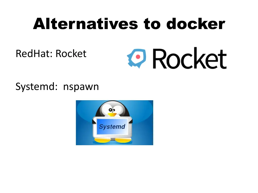 alternatives to docker