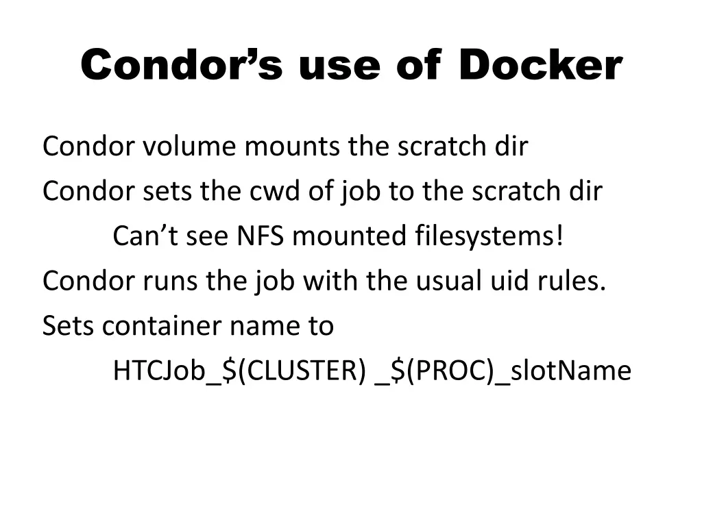 condor s use of docker